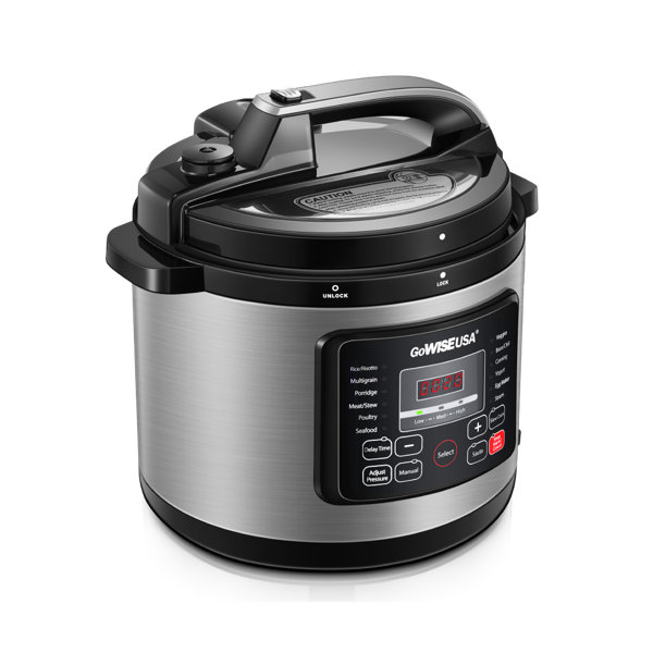 GoWISE USA Electric Pressure Cooker With Stainless Steel Insert Pot